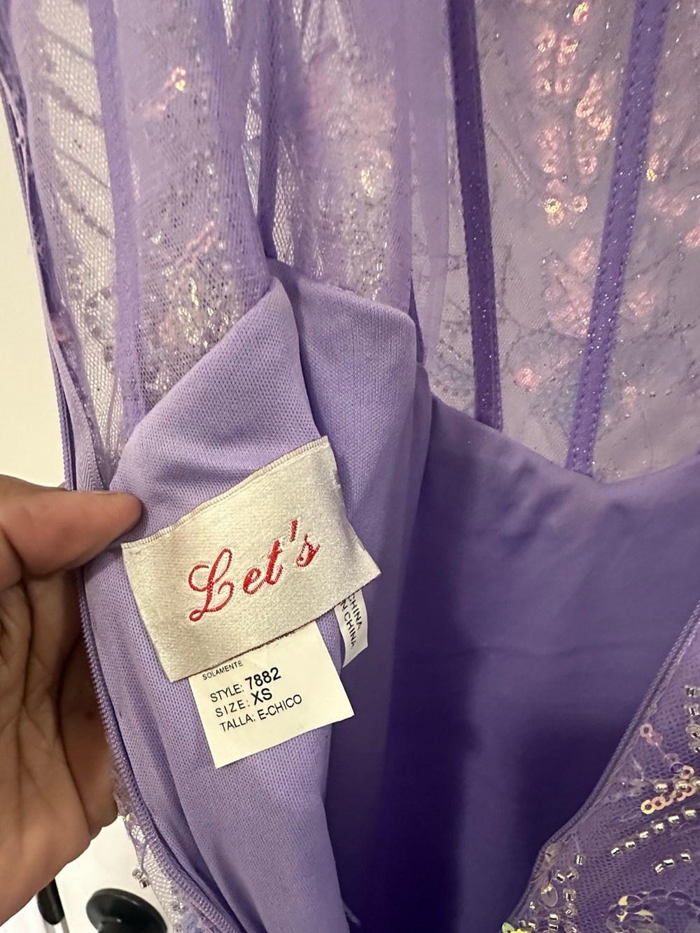 Lavender Sequin Prom Dress - Women's XS